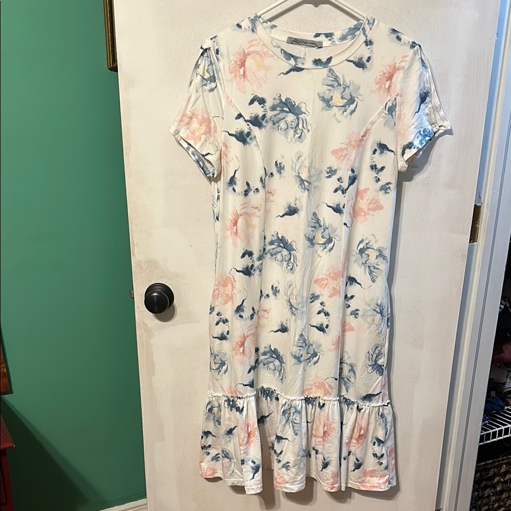 Floral Print Short‎ Sleeve Dress